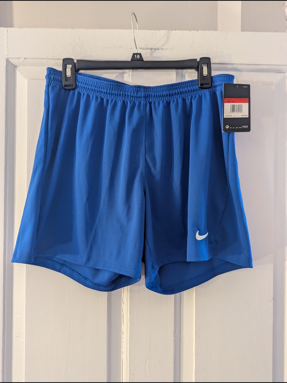 Nike Royal Blue Women's Athletic Shorts with Swoosh Tag